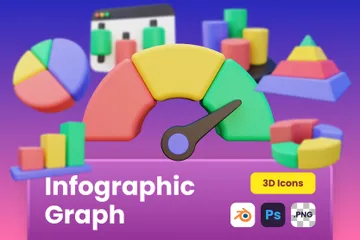 Diagramm-Infografiken 3D Icon Pack