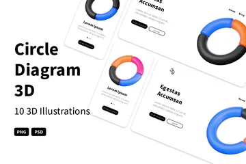 Diagramme circulaire Pack 3D Illustration