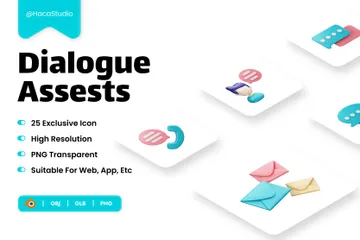 Dialogue Assets 3D Icon Pack