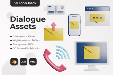 Dialogue Assets 3D Icon Pack