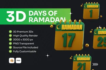 Días del Ramadán Paquete de Icon 3D