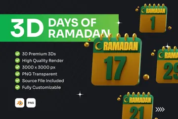 Dias do Ramadã Pacote de Icon 3D