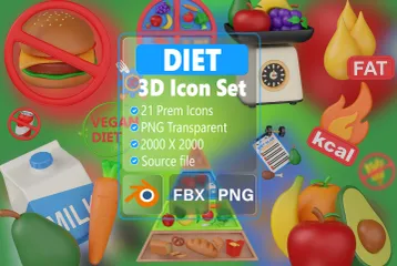 DIET 3D Icon Pack