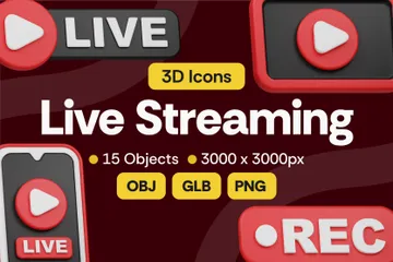 Diffusion en direct Pack 3D Icon