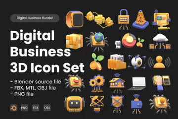 Digital Business 3D Icon Pack