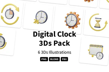 Digital Clock 3D Icon Pack