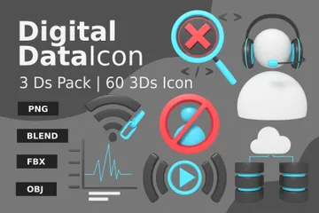 Digital Data 3D Icon Pack