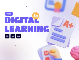 디지털 학습 3D Icon 팩