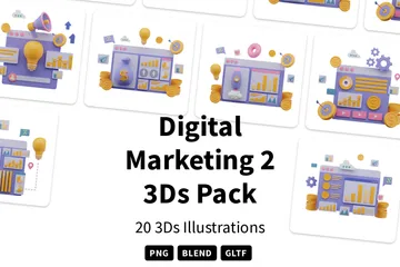 Digital Marketing 2 3D Illustration Pack