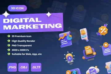 Digital Marketing 3D Icon Pack