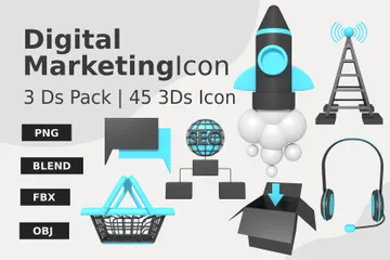 Digital Marketing 3D Icon Pack