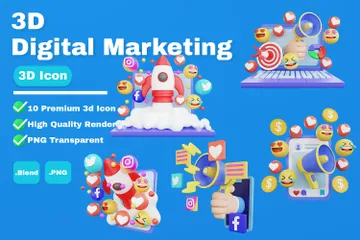 Digital Marketing 3D Icon Pack