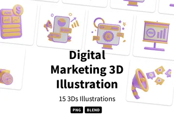 Digital Marketing 3D Icon Pack