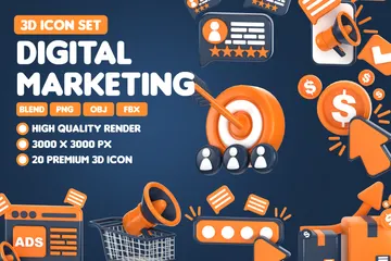 Digital Marketing 3D Icon Pack