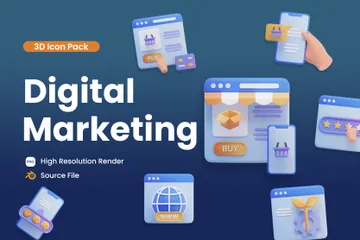 Digital Marketing 3D Icon Pack