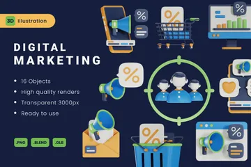 Digital Marketing 3D Icon Pack