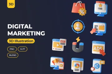 Digital Marketing 3D Icon Pack