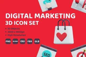 Digital Marketing 3D Icon Pack