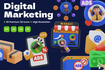 Digital Marketing 3D Icon Pack