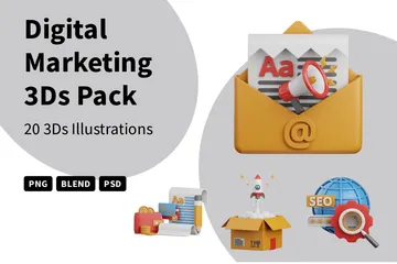 Digital Marketing 3D Icon Pack