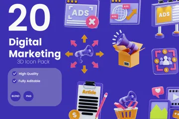 Digital Marketing 3D Icon Pack