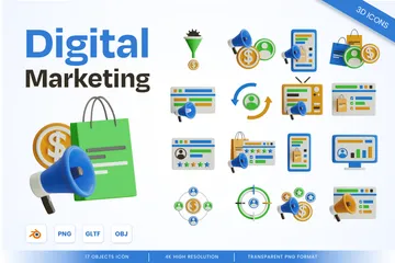 Digital Marketing 3D Icon Pack