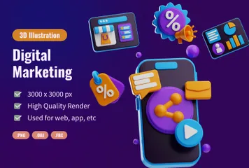 Digital Marketing 3D Icon Pack