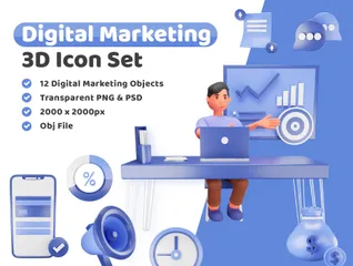 Digital Marketing 3D Illustration Pack