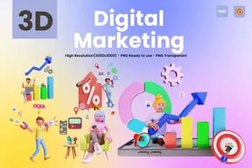 Digital Marketing 3D Illustration Pack