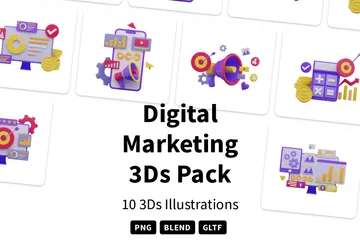 デジタルマーケティング 3D Illustrationパック