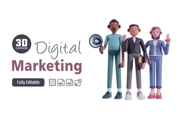디지털 마케팅 3D Illustration 팩