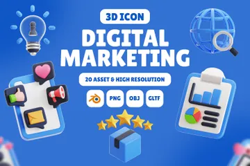 Digital Marketing 3D Icon Pack