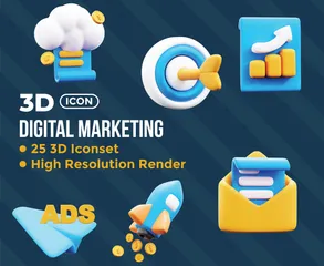 디지털 마케팅 3D Icon 팩
