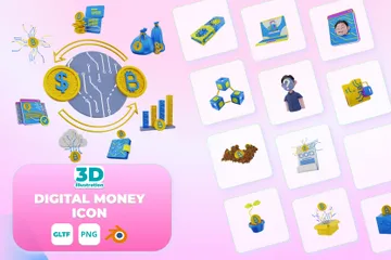 DIGITAL MONEY 3D Icon Pack