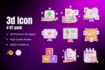 Digital NFT 3D Icon Pack