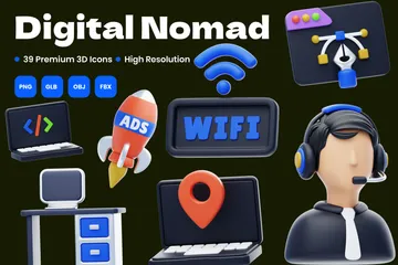 Digital Nomad 3D Icon Pack