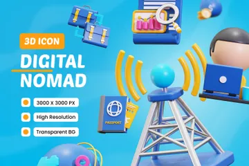 Digital Nomad 3D Icon Pack