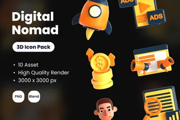 Digital Nomad 3D Icon Pack