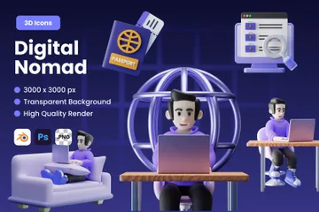 Digital Nomad 3D Icon Pack