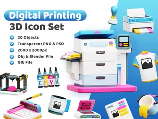 Digital Printing 3D Icon Pack