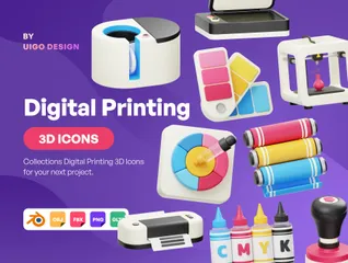 Digital Printing 3D Icon Pack