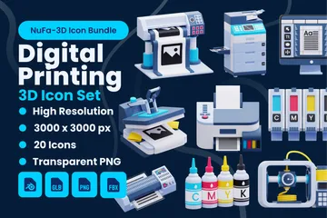 Digital Printing 3D Icon Pack