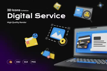 Digital Service 3D Icon Pack