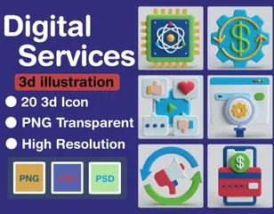 Digital Services 3D Icon Pack