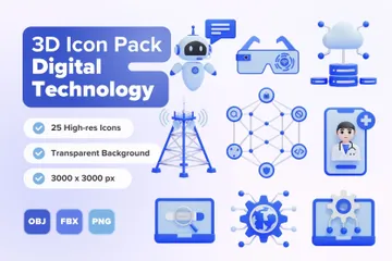 Digital Technology 3D Icon Pack