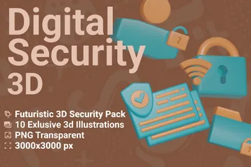 Digitale Sicherheit 3D Icon Pack