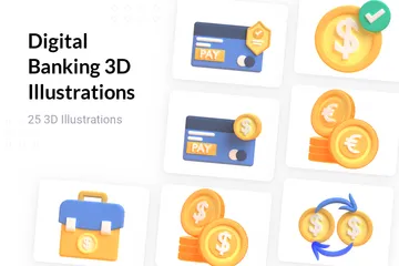 Digitales Banking 3D Illustration Pack