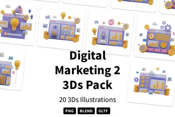 Digitales Marketing 2 3D Illustration Pack