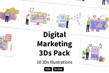 Digitales Marketing 3D Illustration Pack