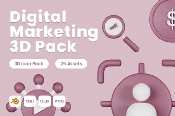 Digitales Marketing 3D Icon Pack